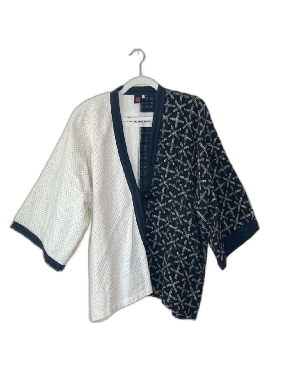Cupcake International Patchwork Kimono Jacket Black White Large
